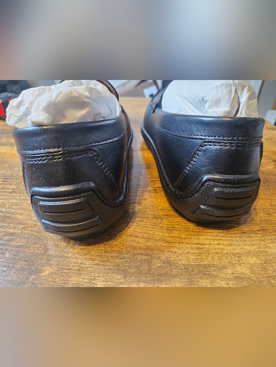 Johnston & Murphy Nichols Mens 8.5 M Penny Loafers Black Leather New Damaged Box — image 5 of 8